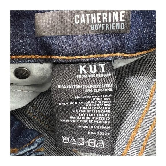 Kut From The Kloth Womens Dark Wash High Rise Boyfriend Jeans Plus Sz 12 W New - Picture 9 of 10